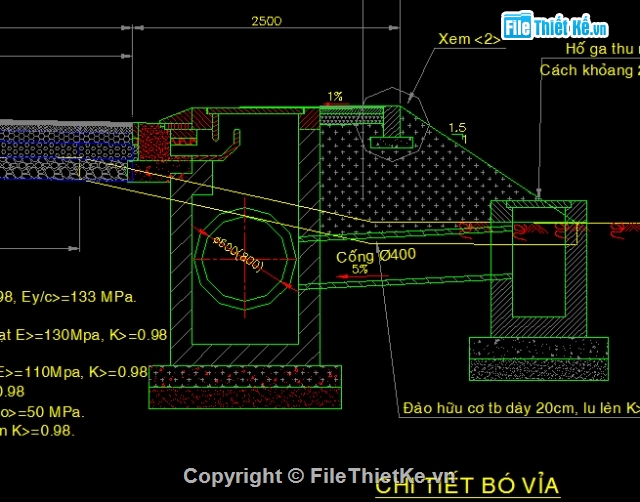 đường nội thị,mặt cắt đường,đường rộng 12.5m